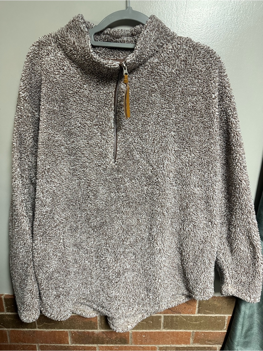 Maurices Plush Half-Zip Cowl Neck Sweater - Taupe